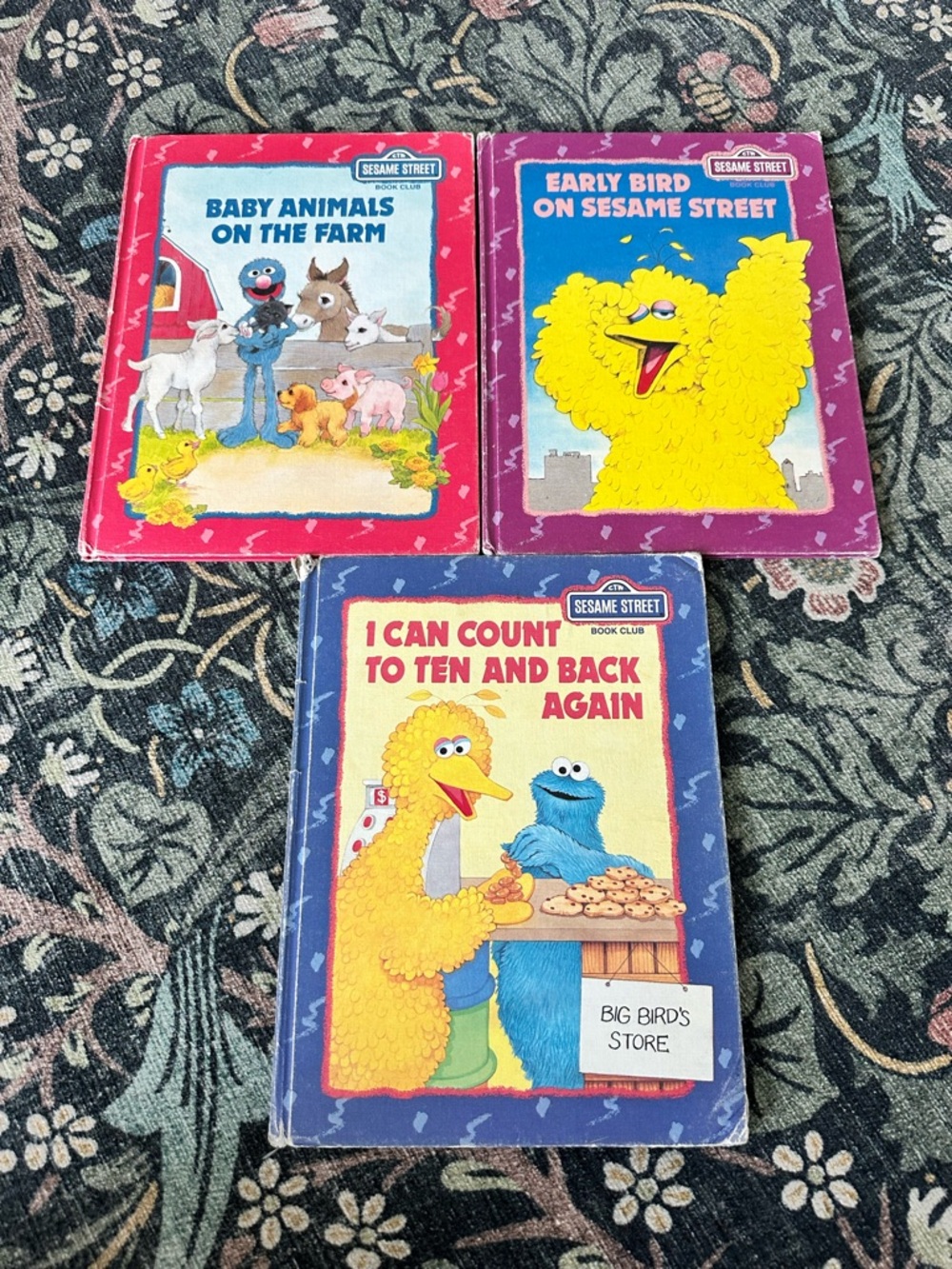 Sesame Street Book Club Lot of 3  Hardcover Vintage Books Children's Learning